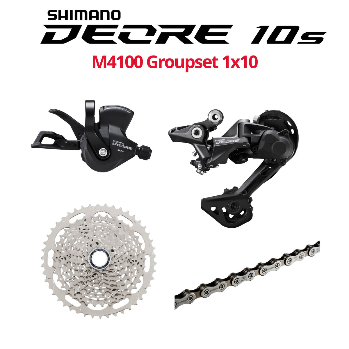 Shimano M4100 2 Guarnitura Unisex – Set Guarnitura MTB DEORE 2x10 Vite – 36/26 Denti 175mm – Bici Gravel E Mountain Bike