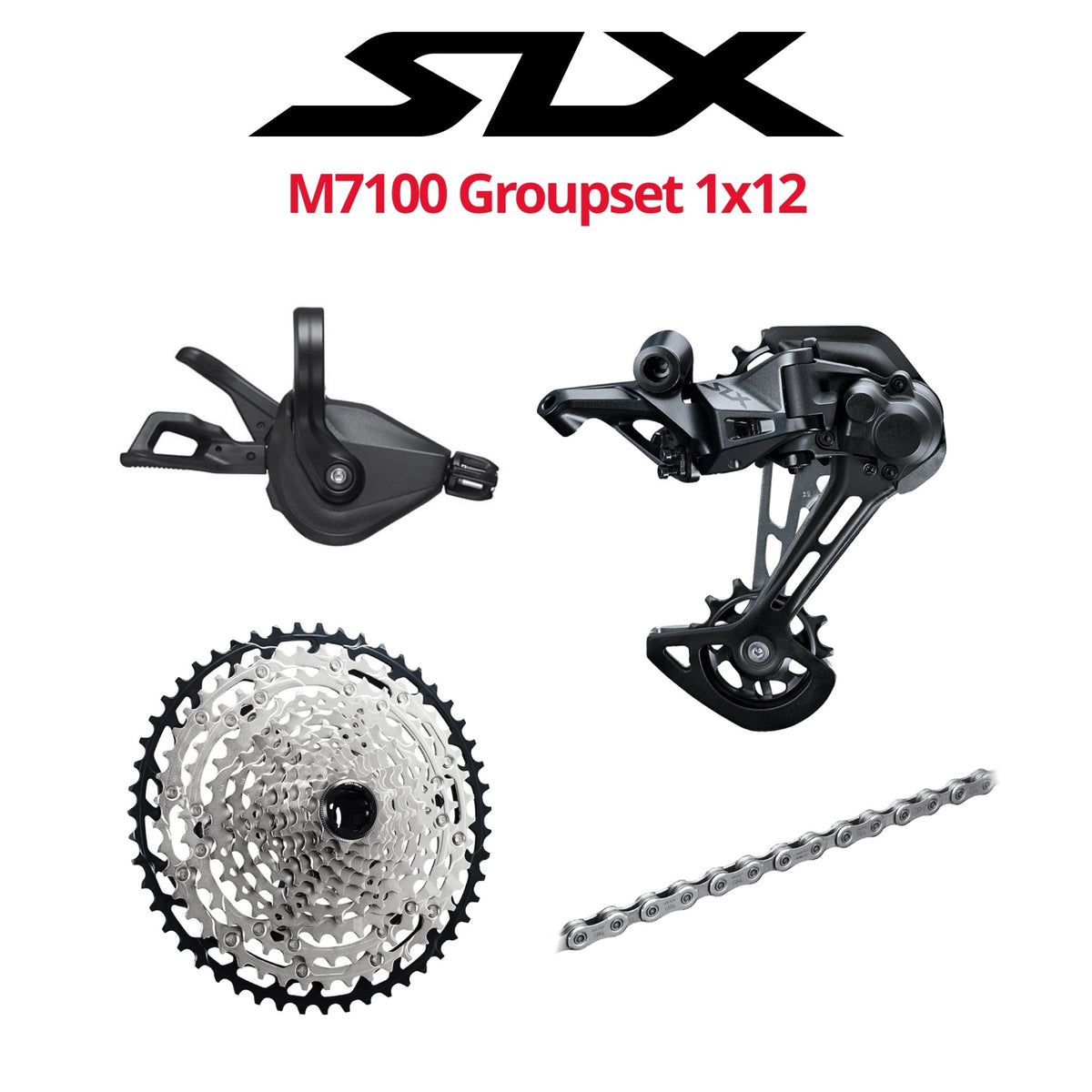Shimano SLX M7100 Groupset, 1x12, w/o crankset