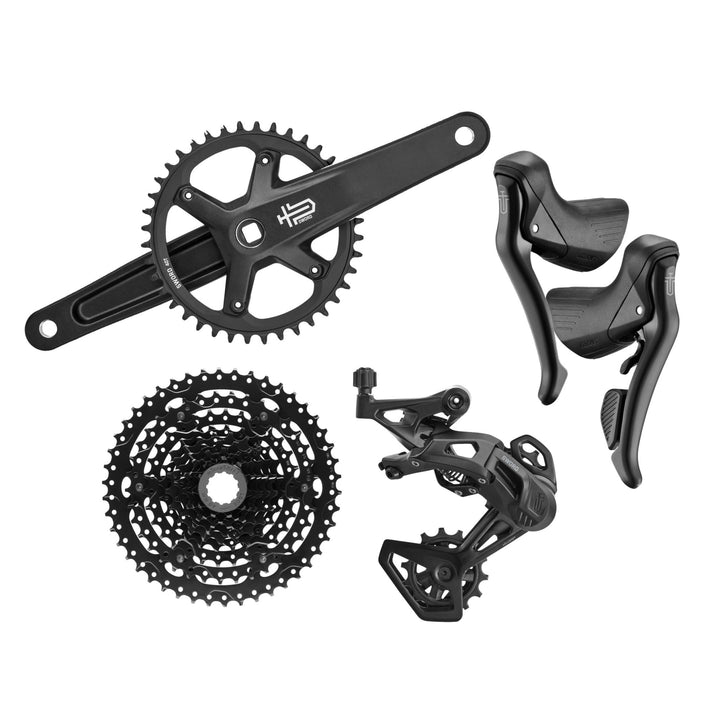 microSHIFT SWORD Black Groupset, 1x9, w crankset - Bikecomponents.ca