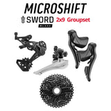 microSHIFT SWORD Black Groupset, 2x9, w/o crankset - Bikecomponents.ca