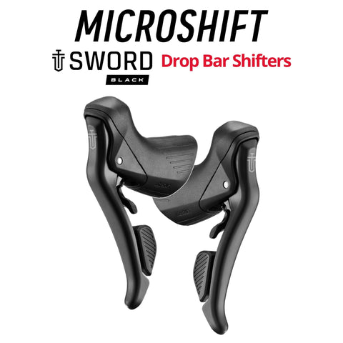 microSHIFT SWORD Black Drop Bar Shifters, 1x9