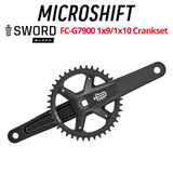 microSHIFT SWORD Black FC-G7900 1x9/1x10 Crankset