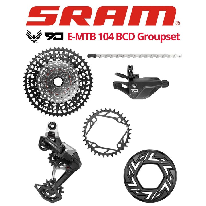 SRAM Eagle 90 T-Type E-MTB (104 BCD) Groupset, 1x12, w/o crank - Bikecomponents.ca