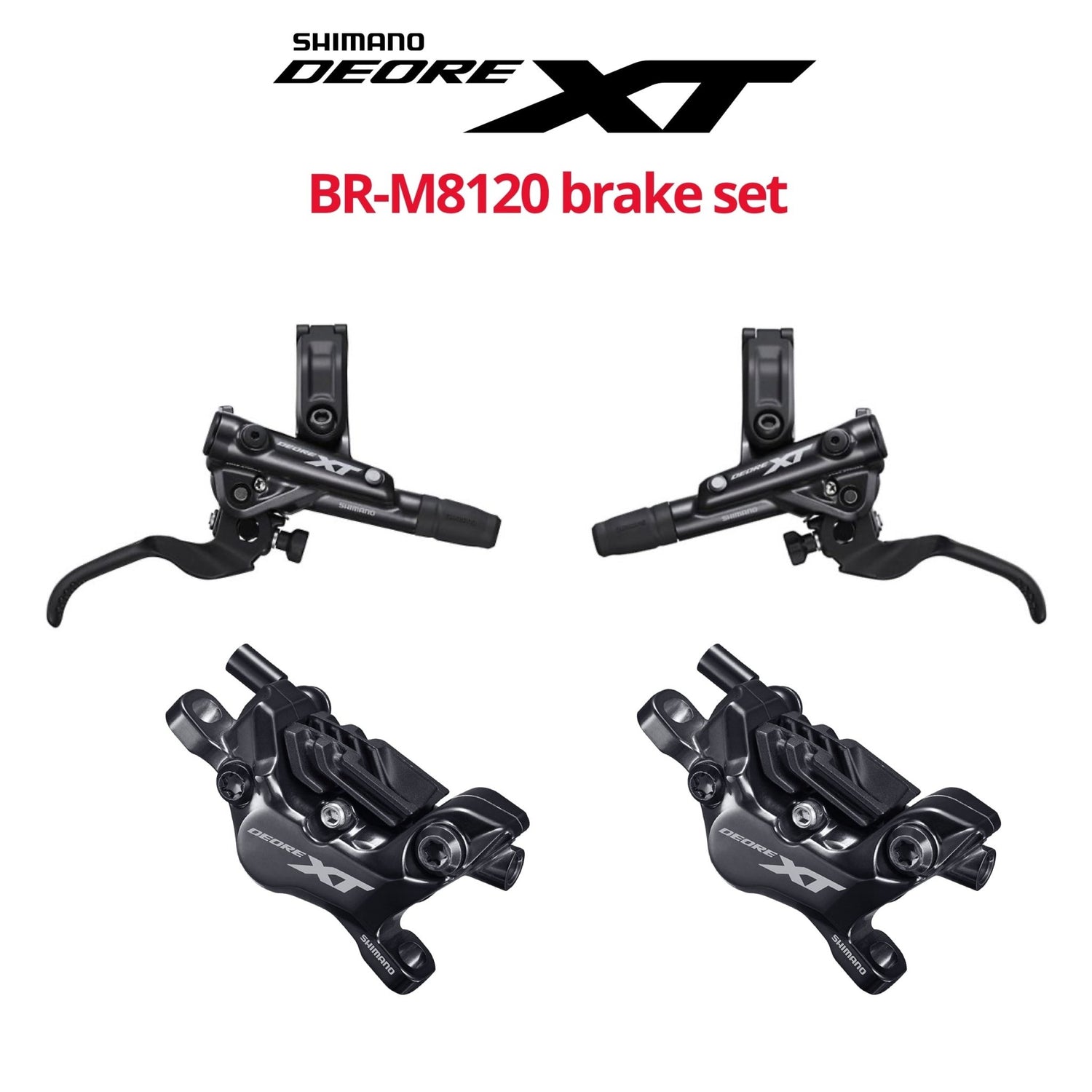 Shimano XT BR-M8120 4-Piston Disc Brake Set, front rear