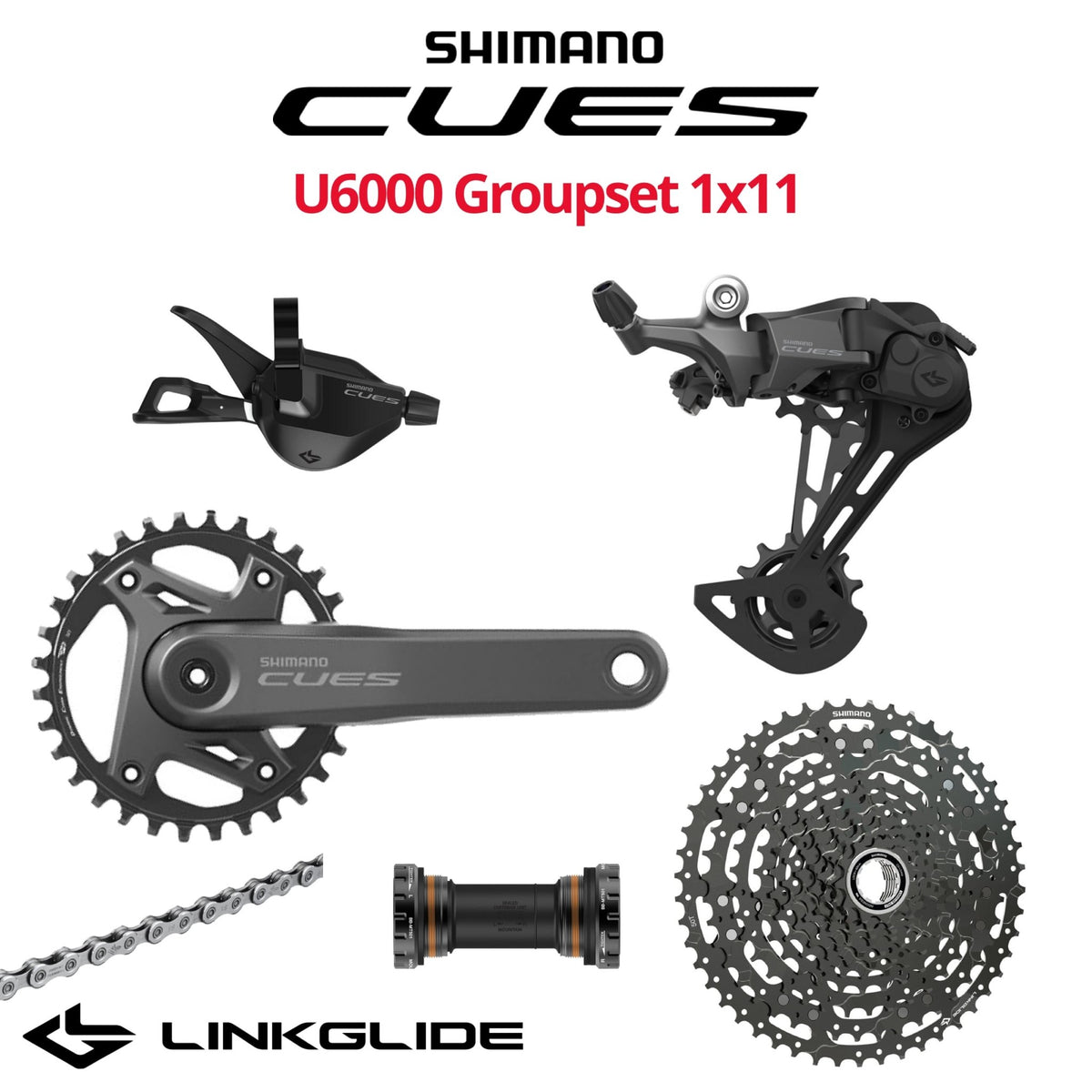 Shimano Cues U6000 11 speed Groupset 1x11 With Crankset shimano-cues-u6000-11-speed-groupset-1x11-with-crankset