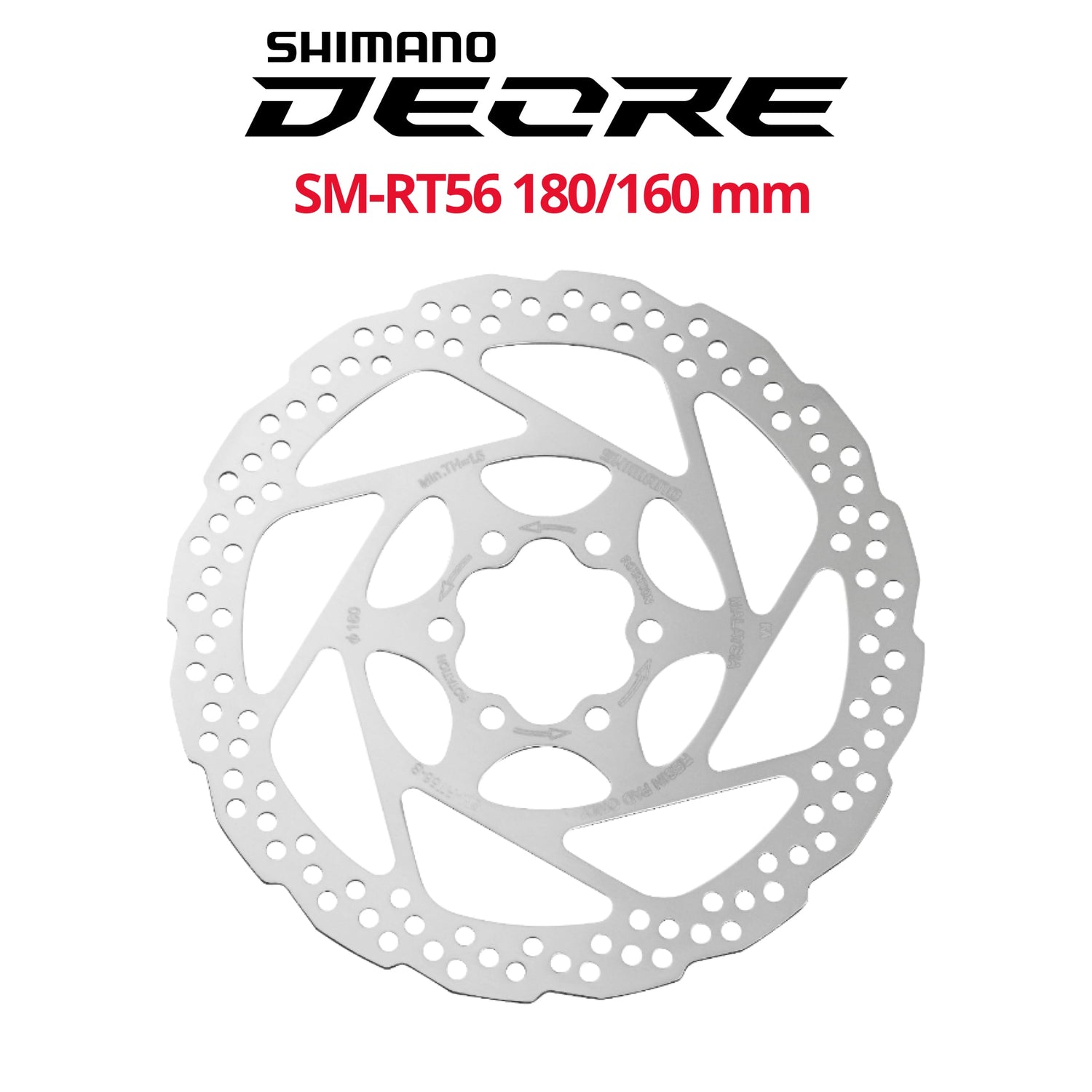 Rotore Freno A Disco Shimano Deore SM-RT56-M 180mm – Fissaggio A 6 Bulloni, Per Bici Da Cross E Gravel, Argento - Foto 4