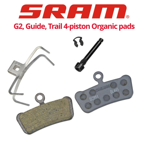 SRAM Level Stealth, G2, Guide & Trail 4-Piston Organic pads (00.5318.003.006)
