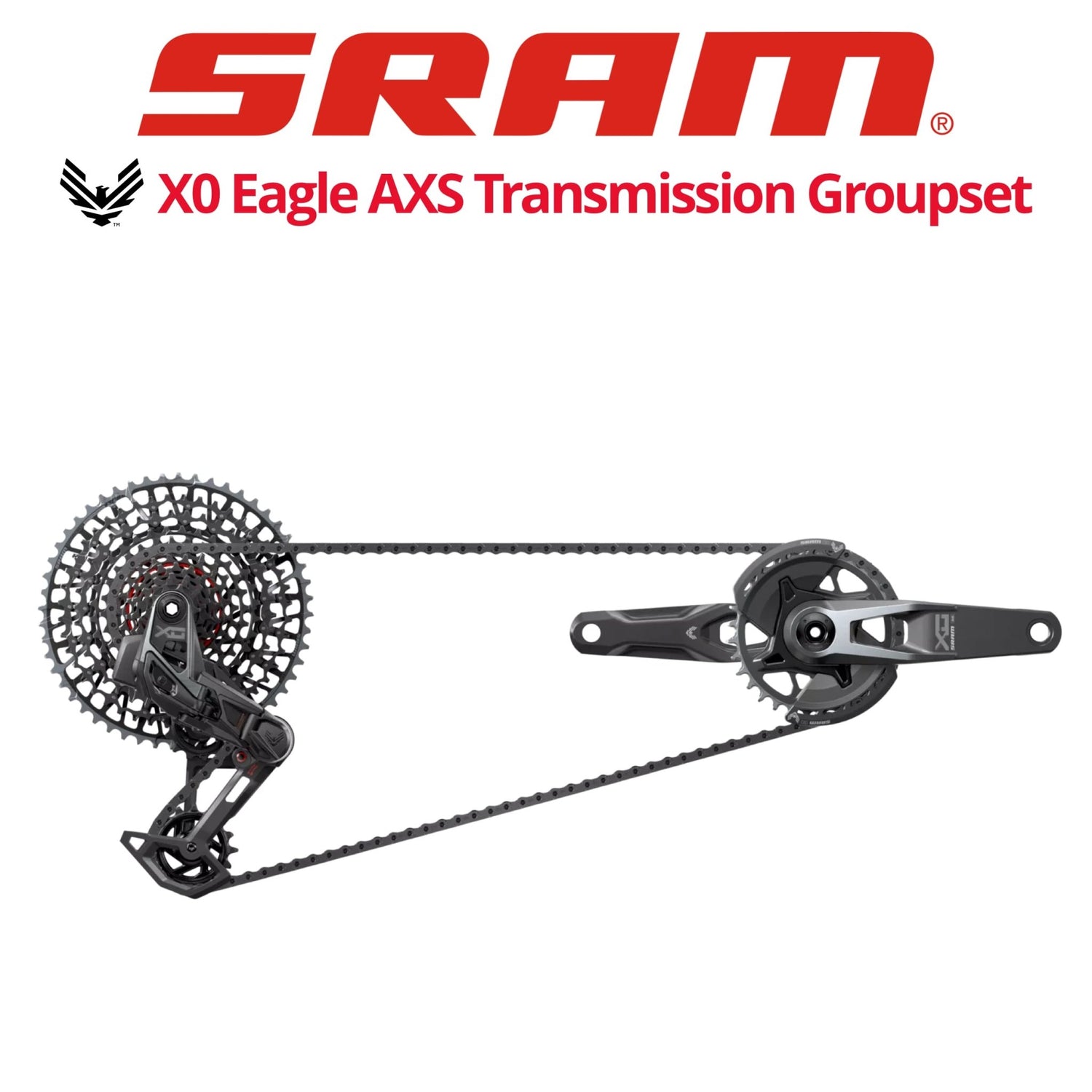 SRAM X0 Eagle Transmission Groupset, 1x12, with crankset
